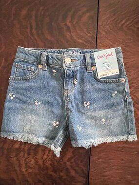 Cat & Jack Light Blue Shorts with Floral Details